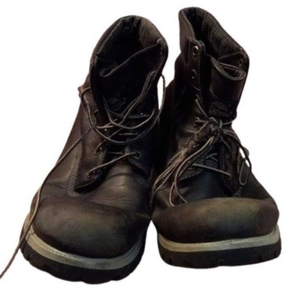 Timberland Pro Size 14M Mens Leather Work Boots Rugged Outsoles Lace-Up Closure